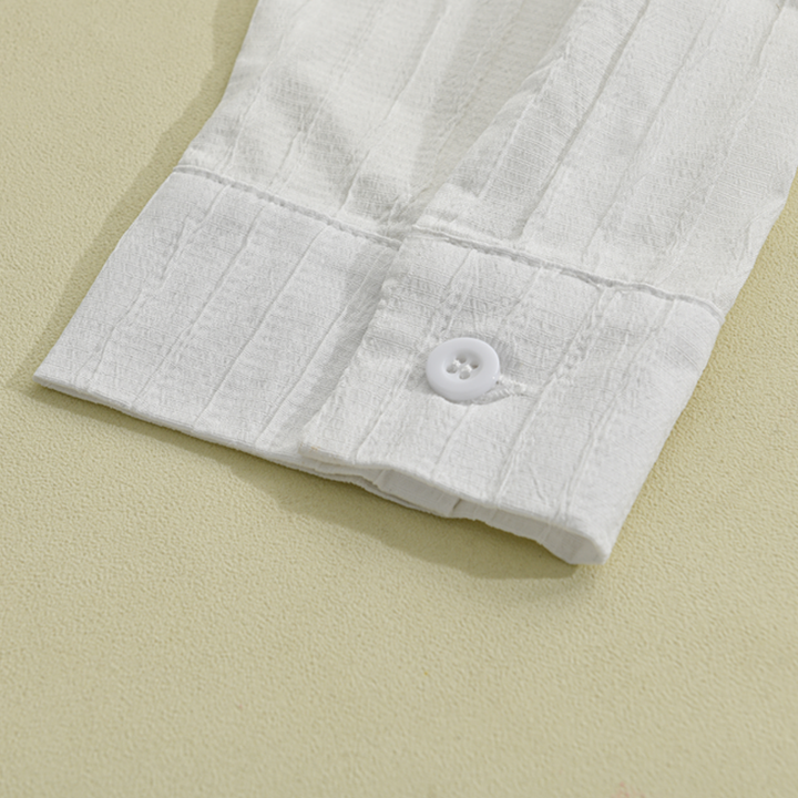 Linus |  Men's Modern Ribbed Slim-Fit Linen Shirt