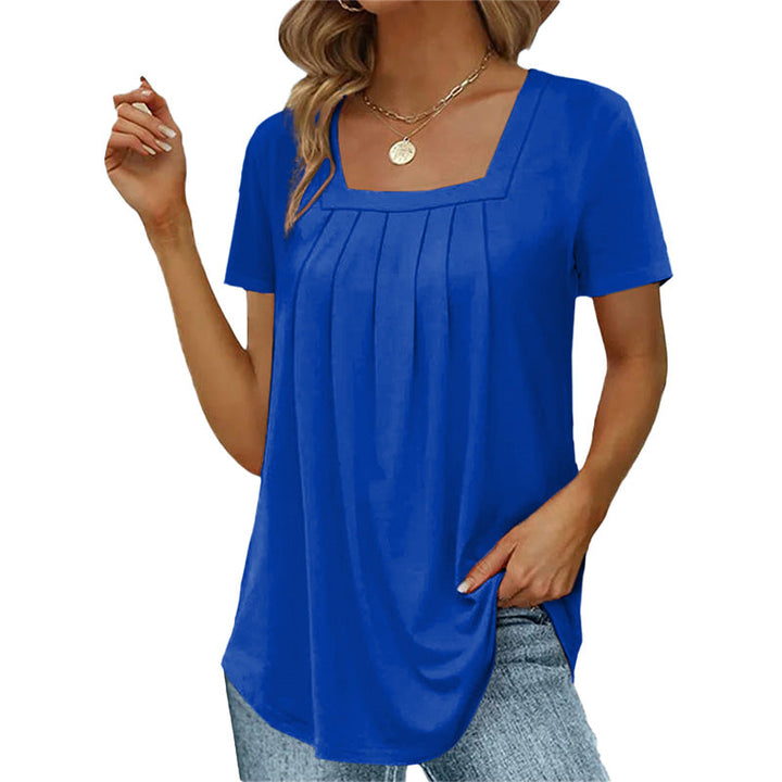 Brooke | Women's Chic Square Neck Pleated Blouse