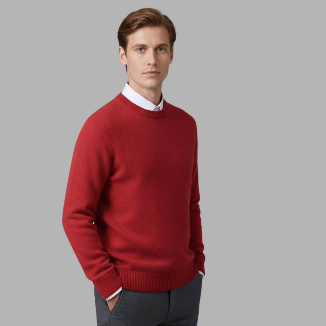 Dexter| Men's Classic Ribbed Crewneck Cashmire Sweater
