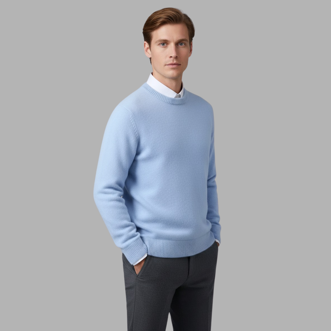 Dexter| Men's Classic Ribbed Crewneck Cashmire Sweater