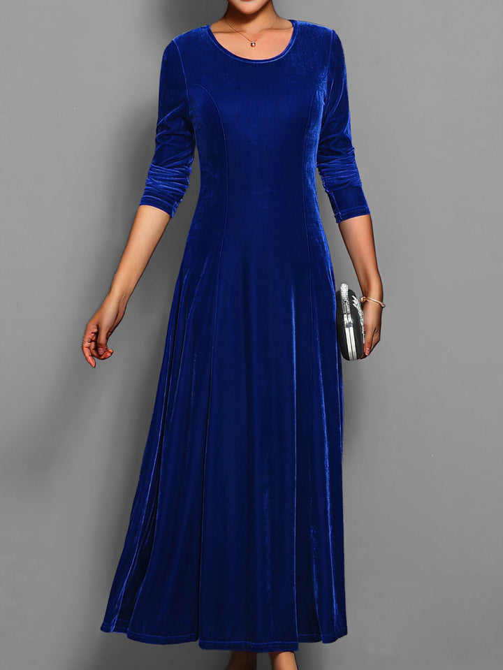Valerie | Women's Elegant Long Sleeve Velvet Maxi Dress