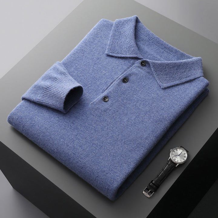 Richard | Men's Premium Long Sleeves Knit Polo Shirt