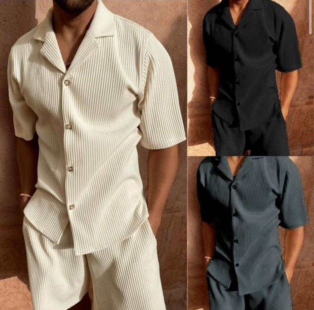 Duke | Men's Corduroy Two Piece Short Summer Set