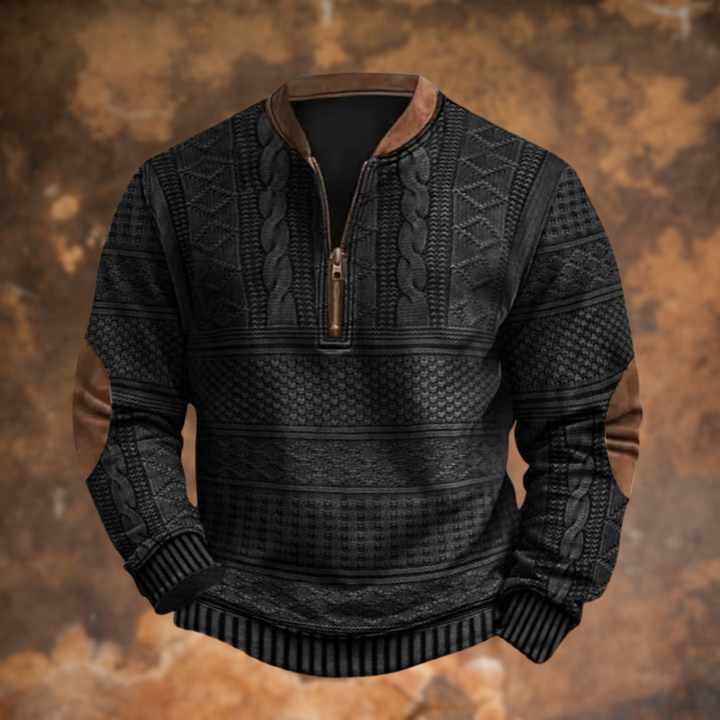 Gilbert | Men's Vintage Cable Knit Half-Zip Sweater