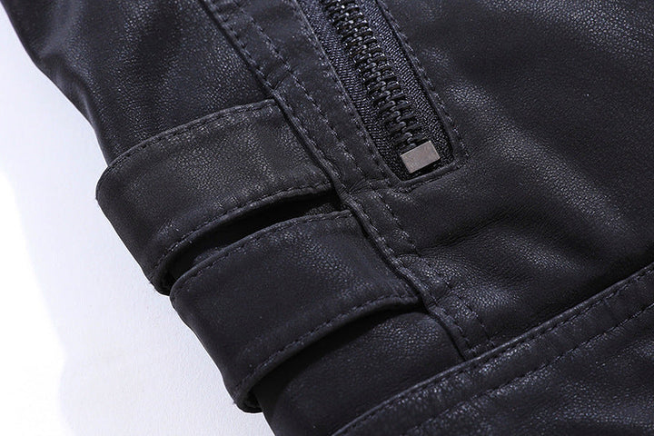Hunter | Men's Rugged Slim-Fit Leather Biker Jacket