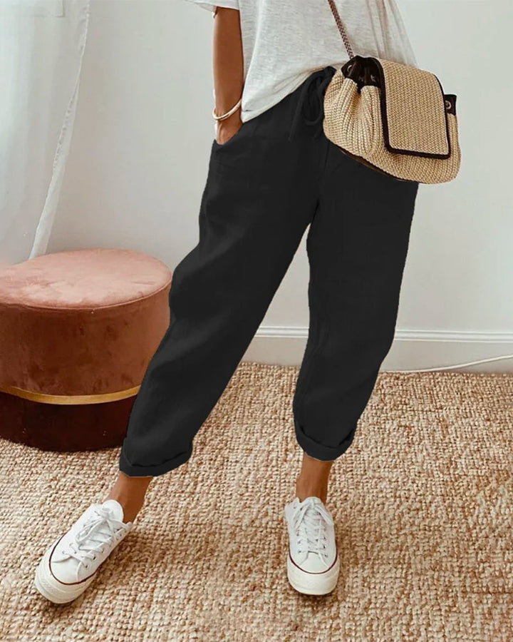 Bree | Women's Comfy Drawstring Linen Pants
