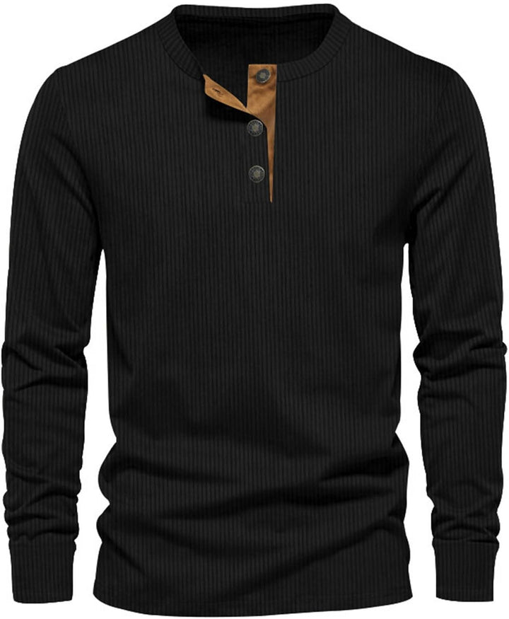 Tobias | Men's Soft Slim-Fit Long Sleeve Henley Shirt