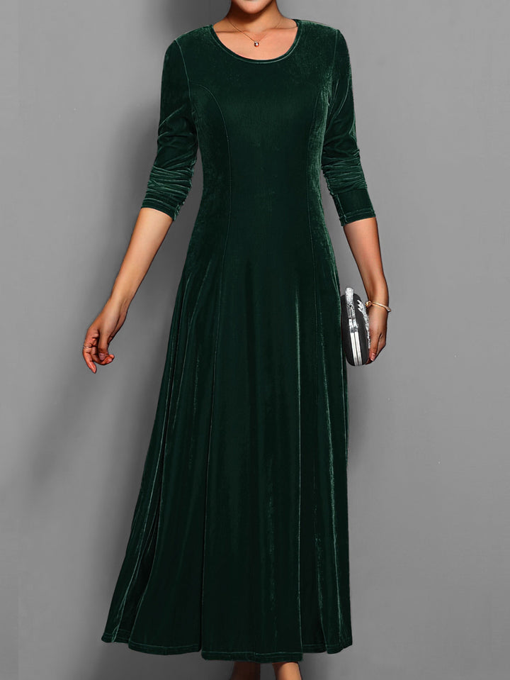 Valerie | Women's Elegant Long Sleeve Velvet Maxi Dress
