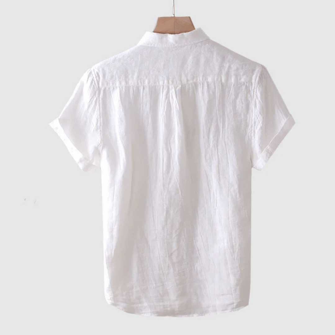Devon | Men’s Linen Short Sleeve Button Up Shirt Relaxed Fit