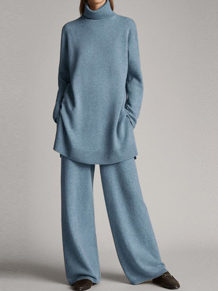 Margot | Women's Cozy Tunic Sweater & Wide Leg Pant Set