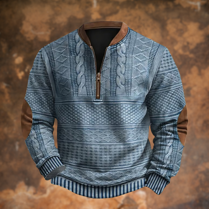 Gilbert | Men's Vintage Cable Knit Half-Zip Sweater
