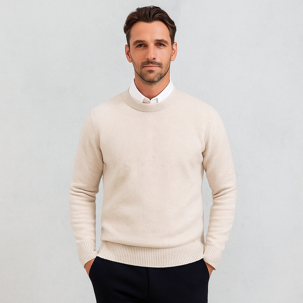 Dexter| Men's Classic Ribbed Crewneck Cashmire Sweater
