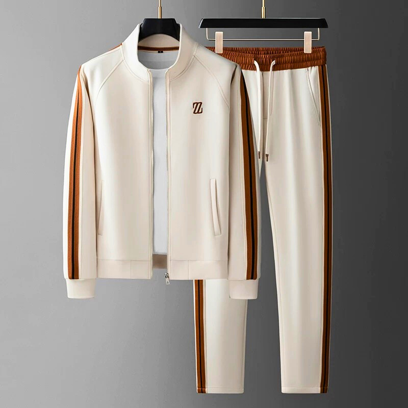 Spencer | Men's Sporty Stripe Zip Tracksuit Set