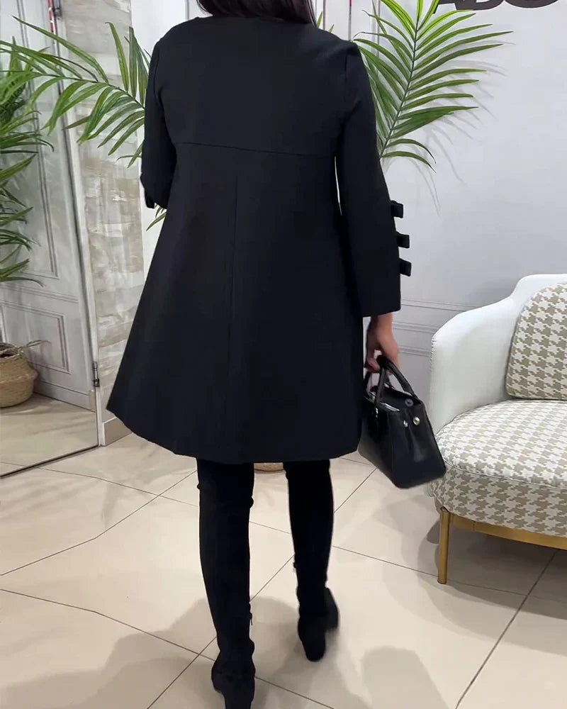 Vicky | Women's Elegant A Line Mini Dress with Bow Cuffs