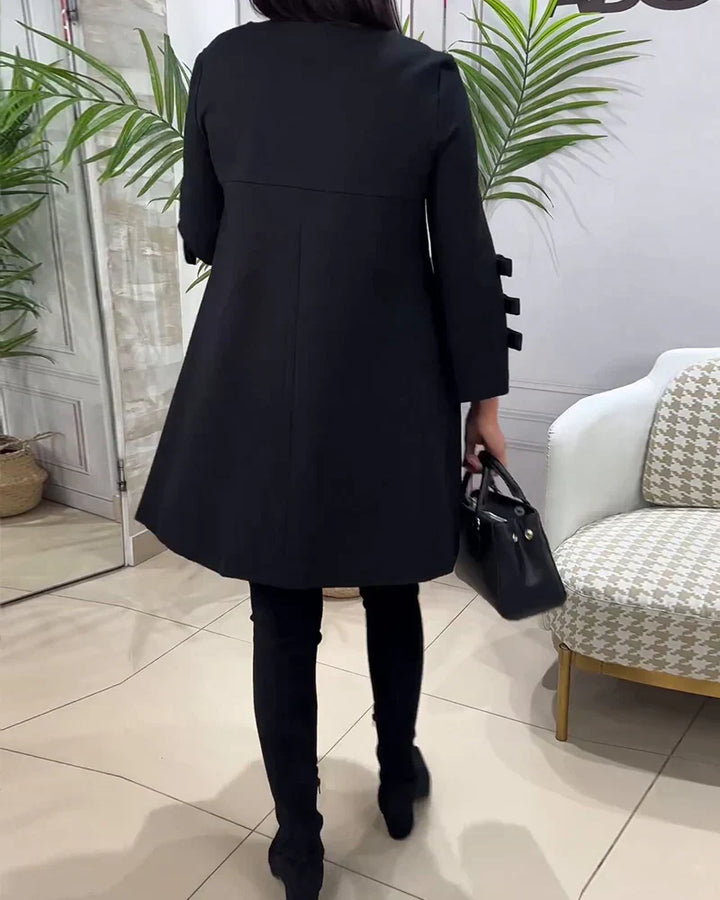 Vicky | Women's Elegant A Line Mini Dress with Bow Cuffs