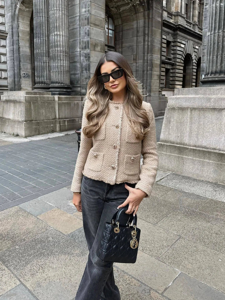 Blythe | Women's Tailored Fringed Tweed Jacket