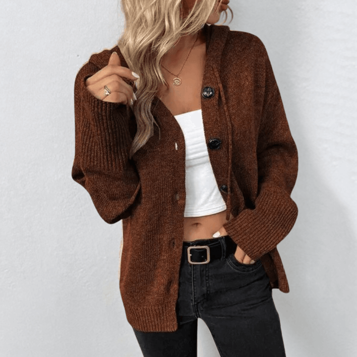 Maisie | Women's Cozy Cable-Knit Hooded Cardigan