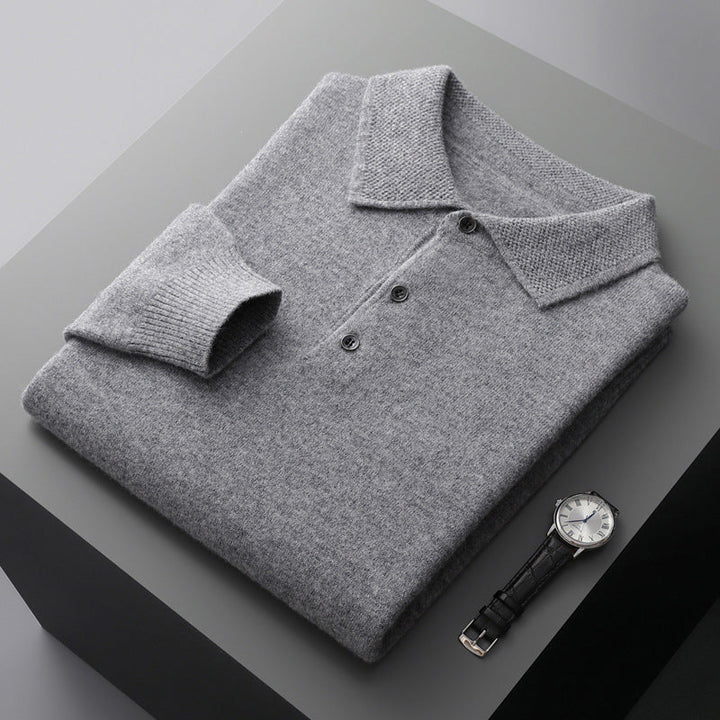 Richard | Men's Premium Long Sleeves Knit Polo Shirt