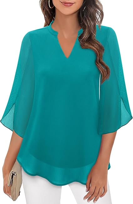 Aria | Women's Elegant Chiffon Bell Sleeve Blouse