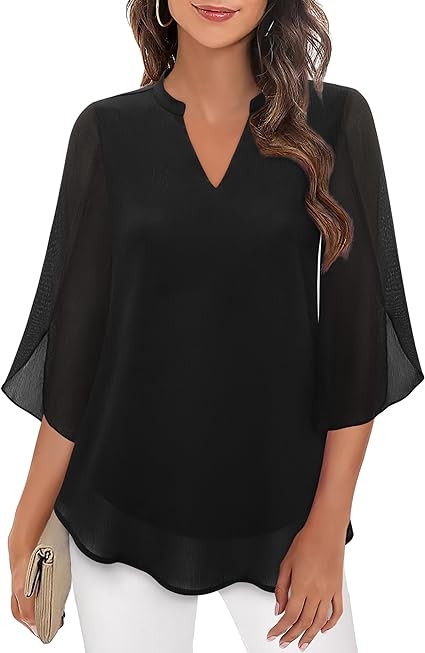 Aria | Women's Elegant Chiffon Bell Sleeve Blouse