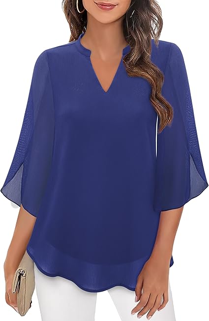 Aria | Women's Elegant Chiffon Bell Sleeve Blouse