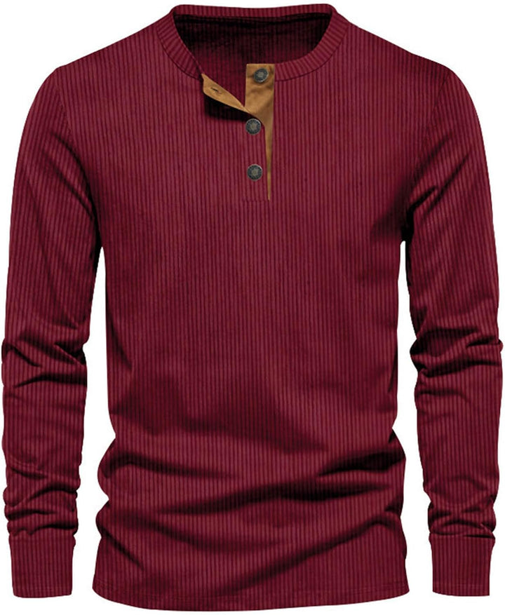 Tobias | Men's Soft Slim-Fit Long Sleeve Henley Shirt