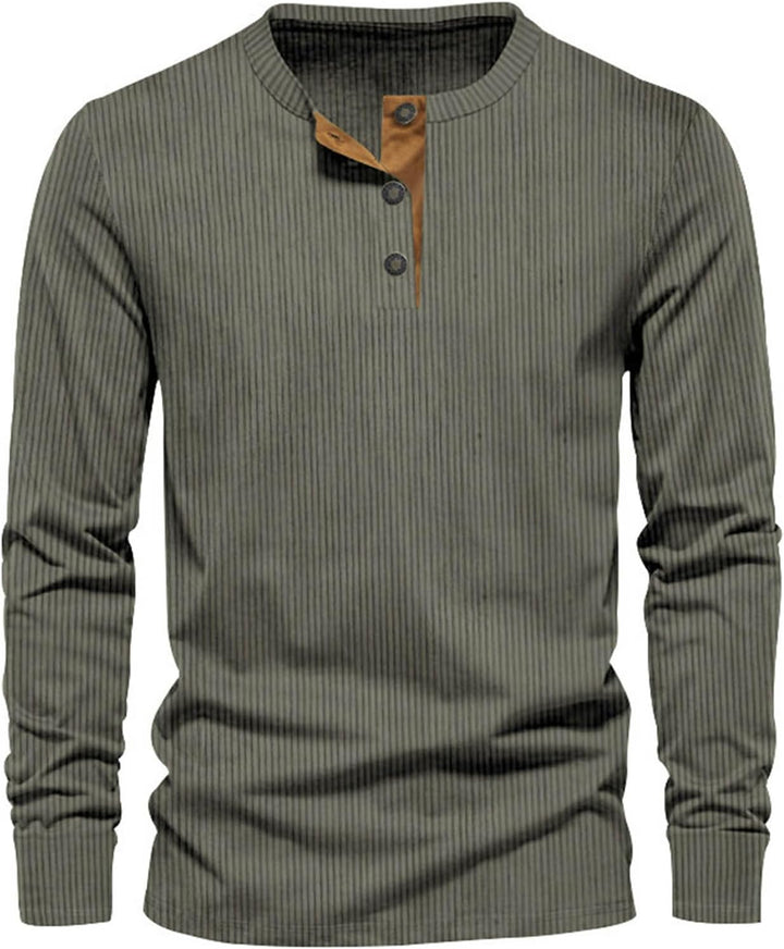 Tobias | Men's Soft Slim-Fit Long Sleeve Henley Shirt