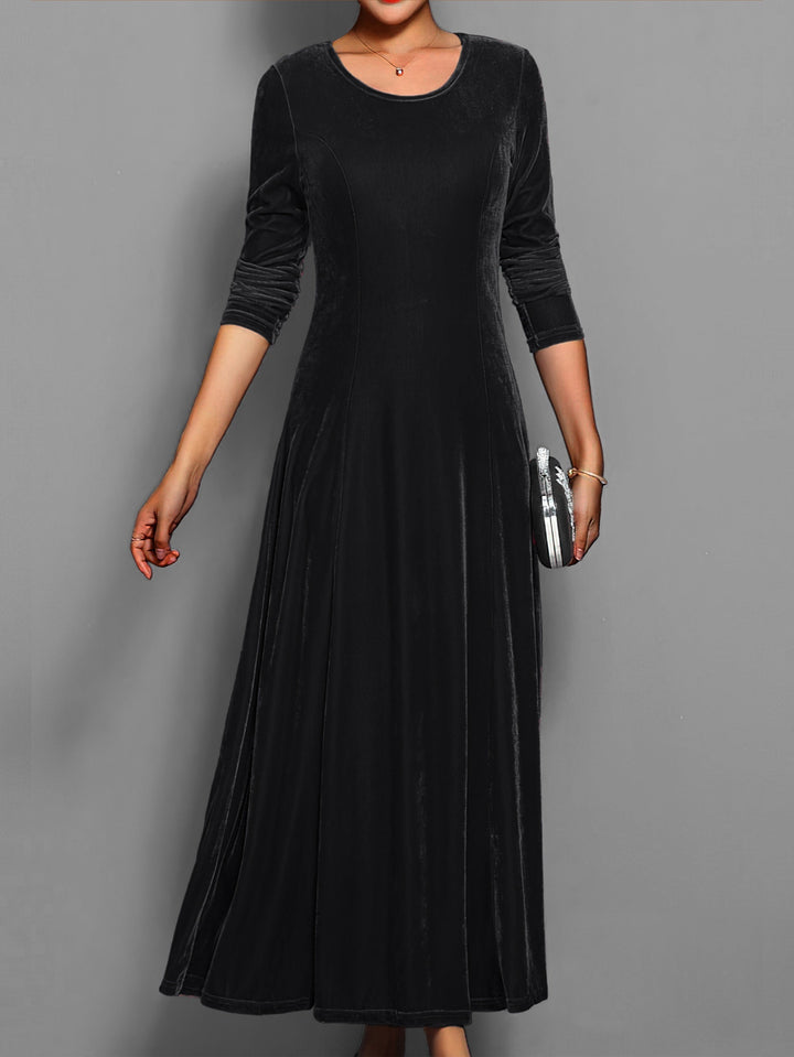 Valerie | Women's Elegant Long Sleeve Velvet Maxi Dress