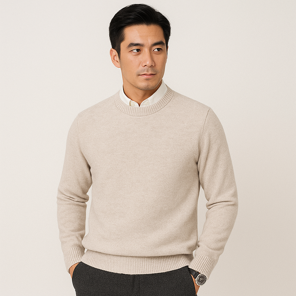 Dexter| Men's Classic Ribbed Crewneck Cashmire Sweater