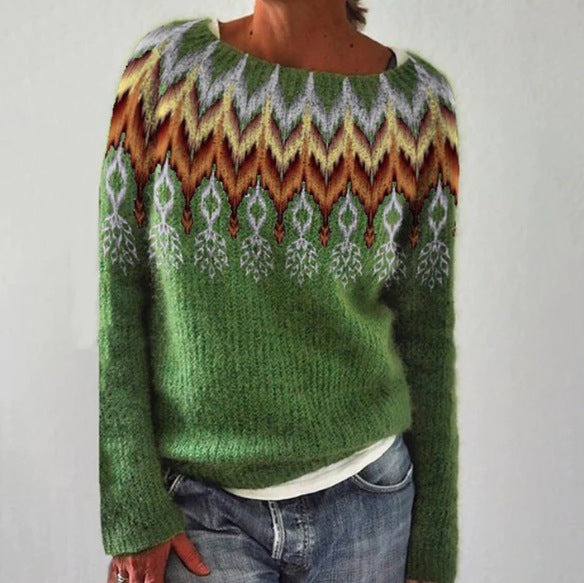 Holly | Women's Graphic Print Pullover Sweater