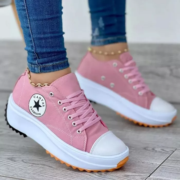 Carol | Women's Chunky Platform Canvas Sneakers with Memory Foam