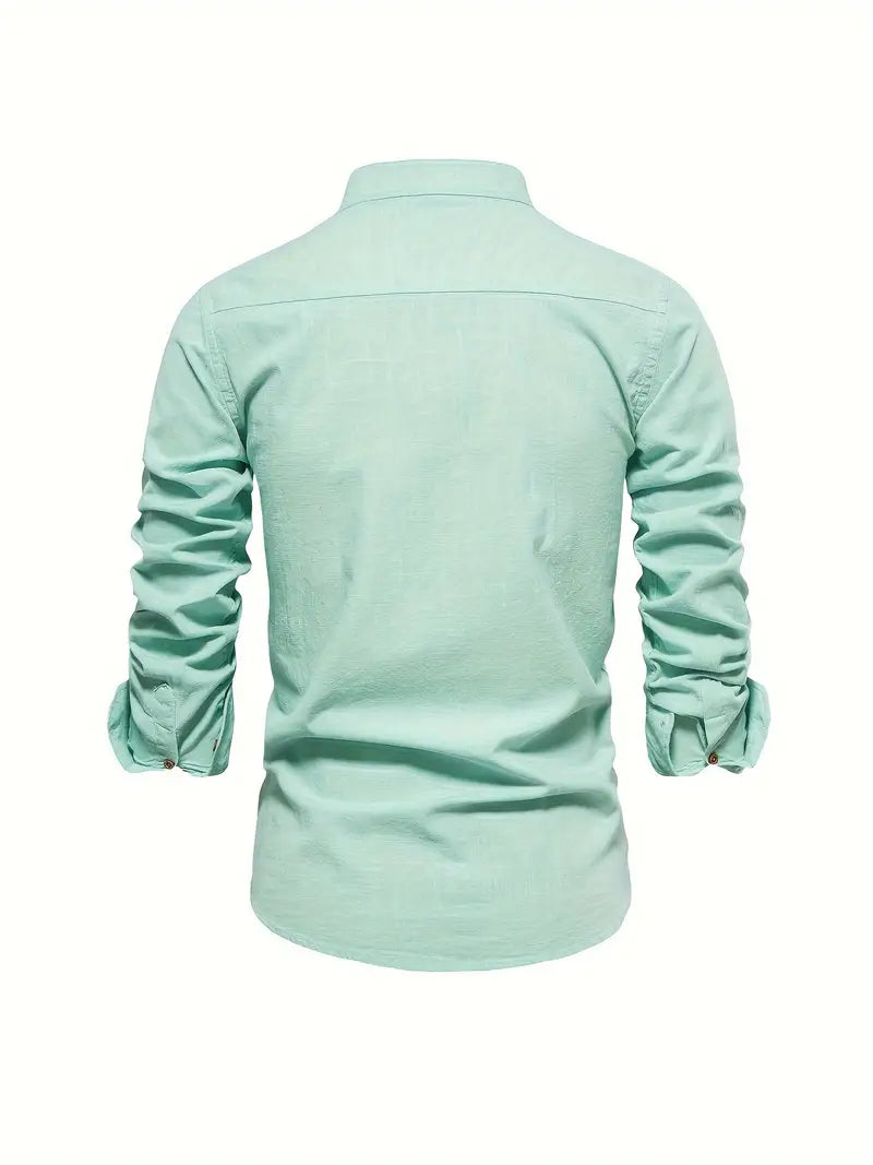 Henry | Men's Mandarin Collar Button-Down Shirt