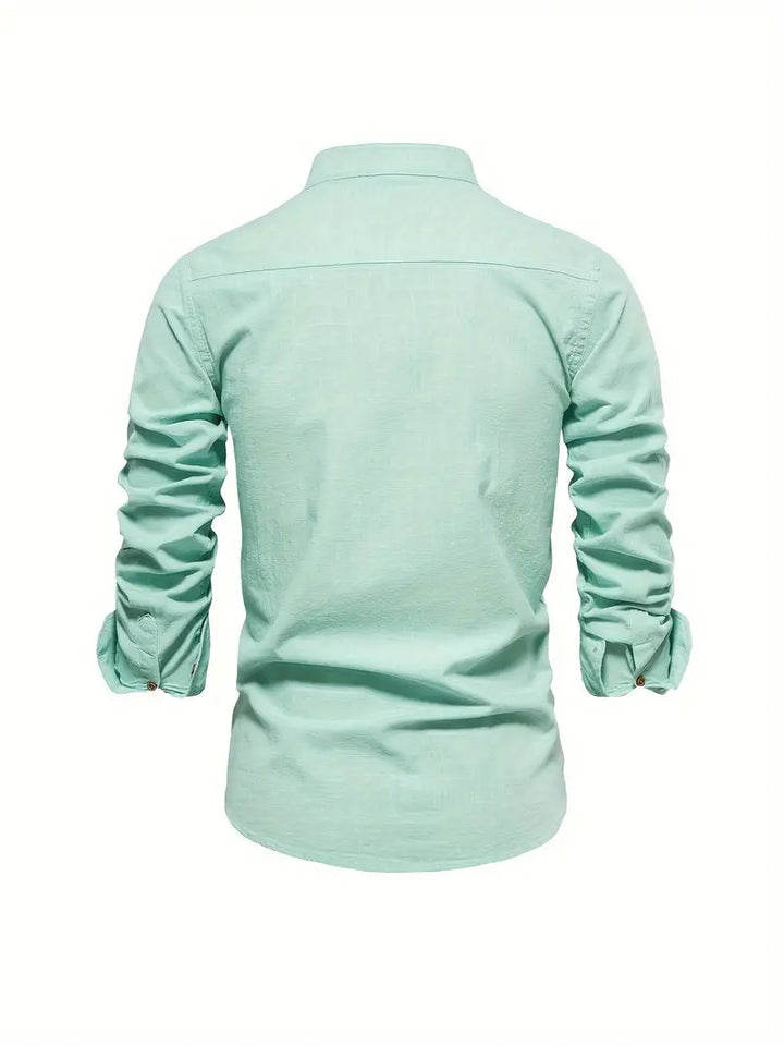 Henry | Men's Mandarin Collar Button-Down Shirt