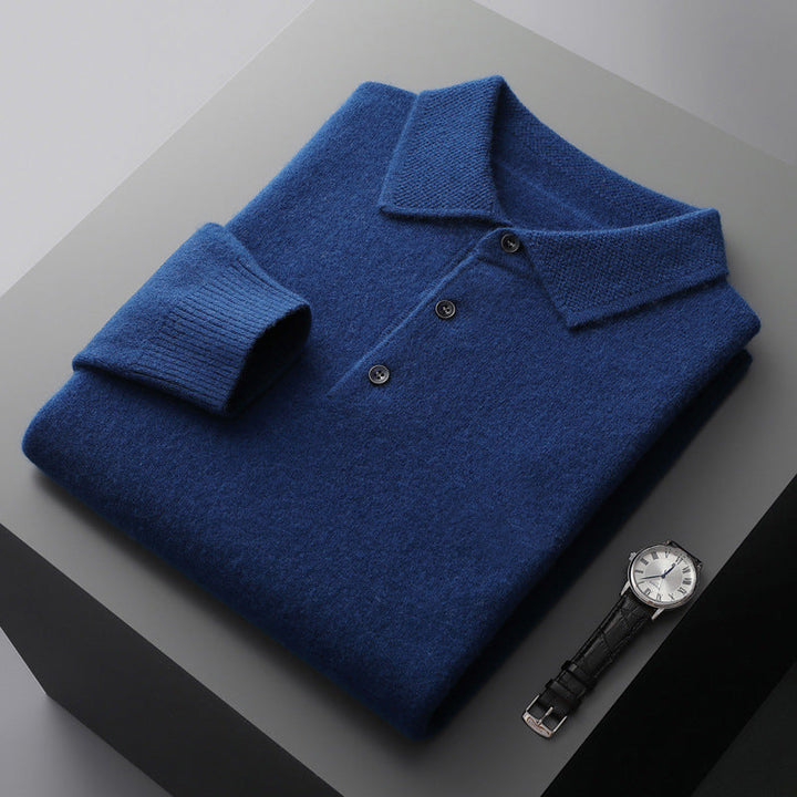 Richard | Men's Premium Long Sleeves Knit Polo Shirt