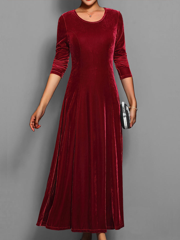 Valerie | Women's Elegant Long Sleeve Velvet Maxi Dress