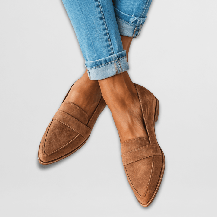 Evie | Women's Orthopedic Suede Pointed Toe Slip On Loafers
