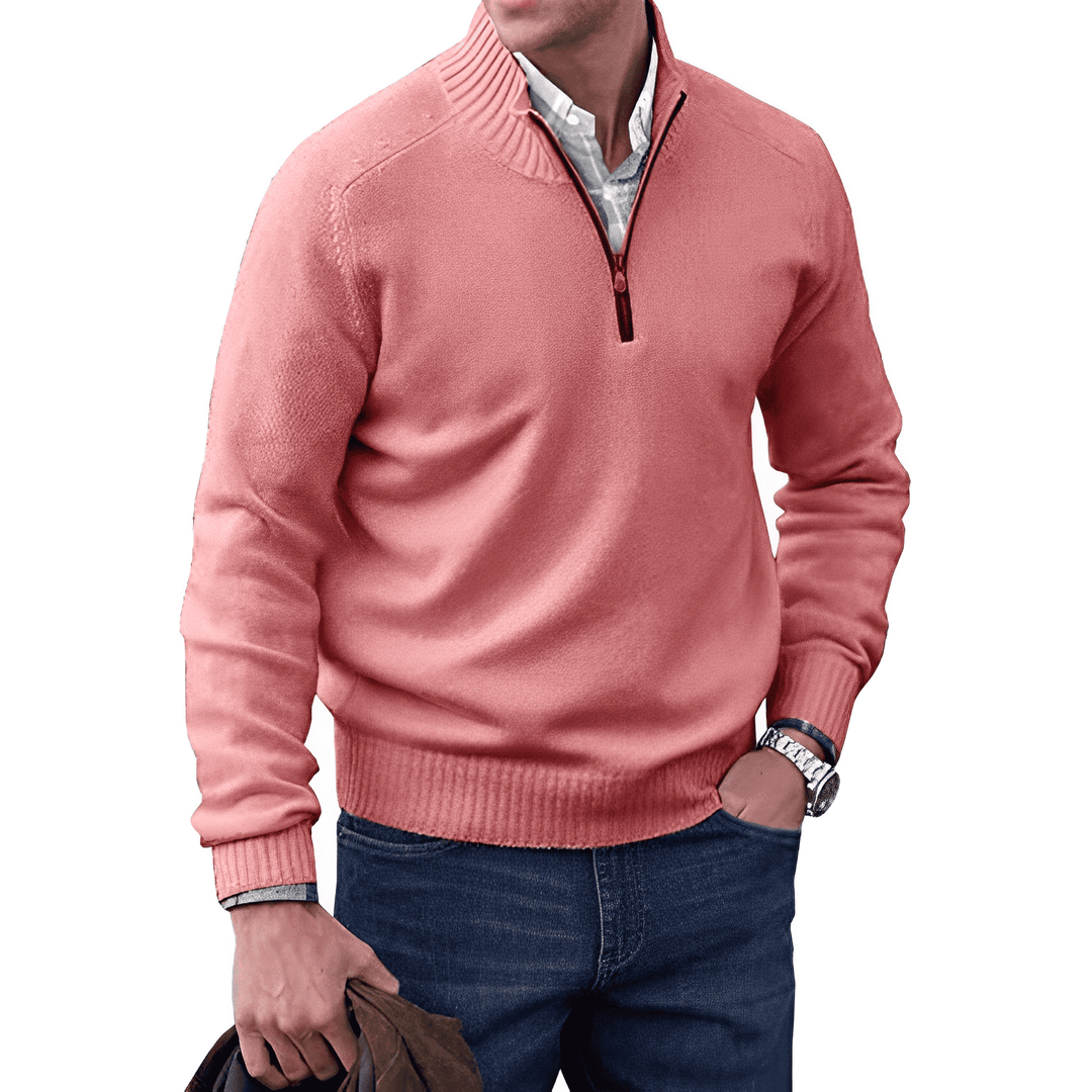 Ellis | Men's Warm Wool-Blend Quarter-Zip Pullover Sweater