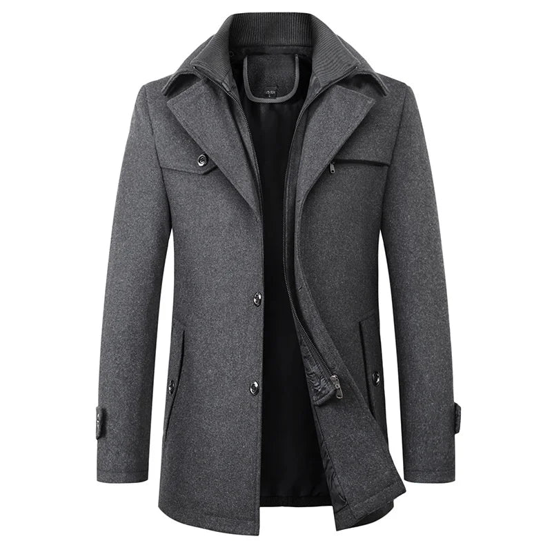 Asher | Men's Mid-Length Wool Blend Winter Coat