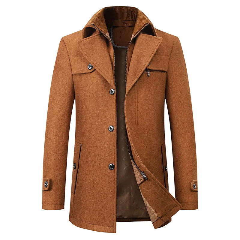 Asher | Men's Mid-Length Wool Blend Winter Coat