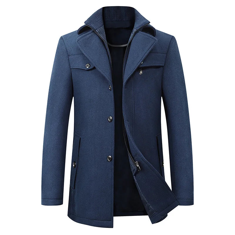 Asher | Men's Mid-Length Wool Blend Winter Coat
