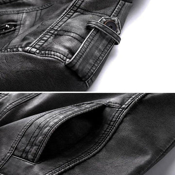 Liam | Men's Vintage Zip-Up Faux Leather Jacket