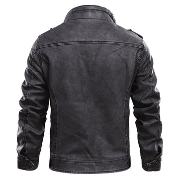 Xavier | Men's Vintage Zip-Up Leather Biker Jacket