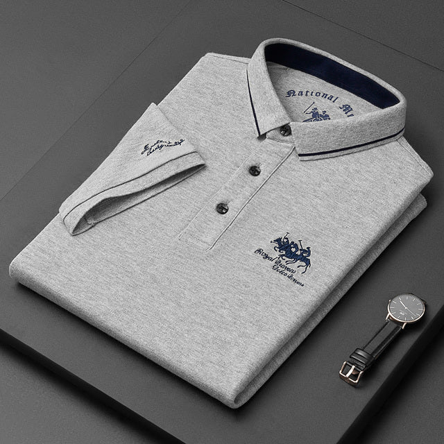 Paulo | Men's Short Sleeve Knit Polo Shirt with Contrast Trim