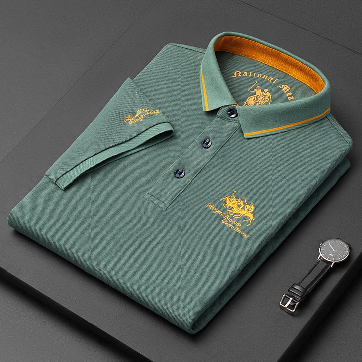 Paulo | Men's Short Sleeve Knit Polo Shirt with Contrast Trim