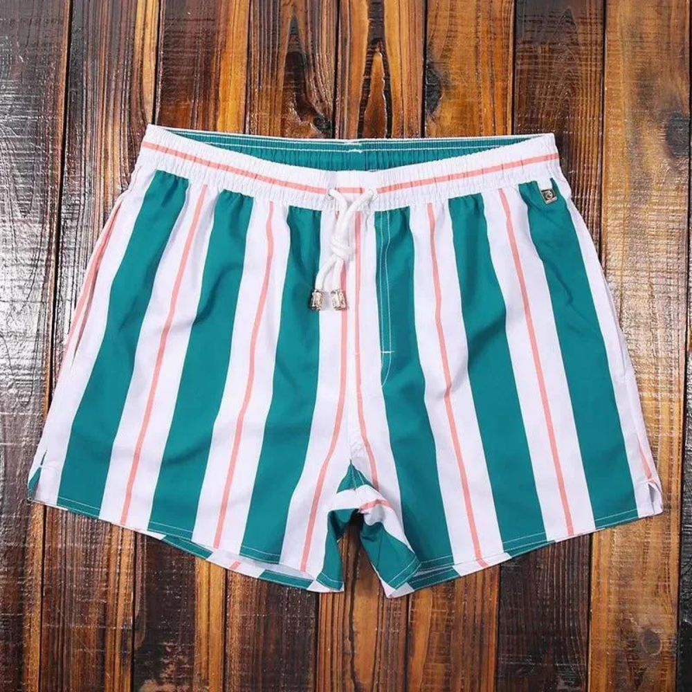 Cliff | Men's Striped Drawstring Swim Shorts