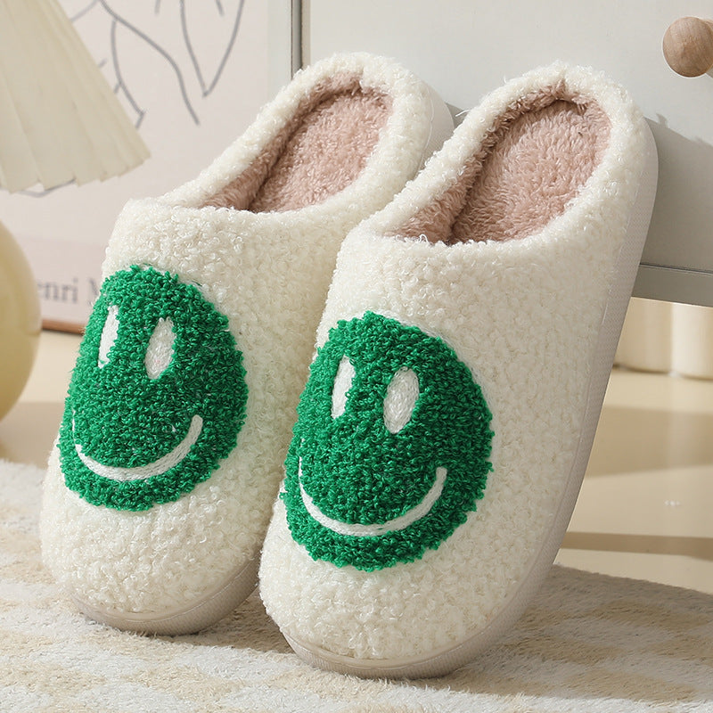 Dakot | Unisex Plush Smiley Face Slip-On Slippers