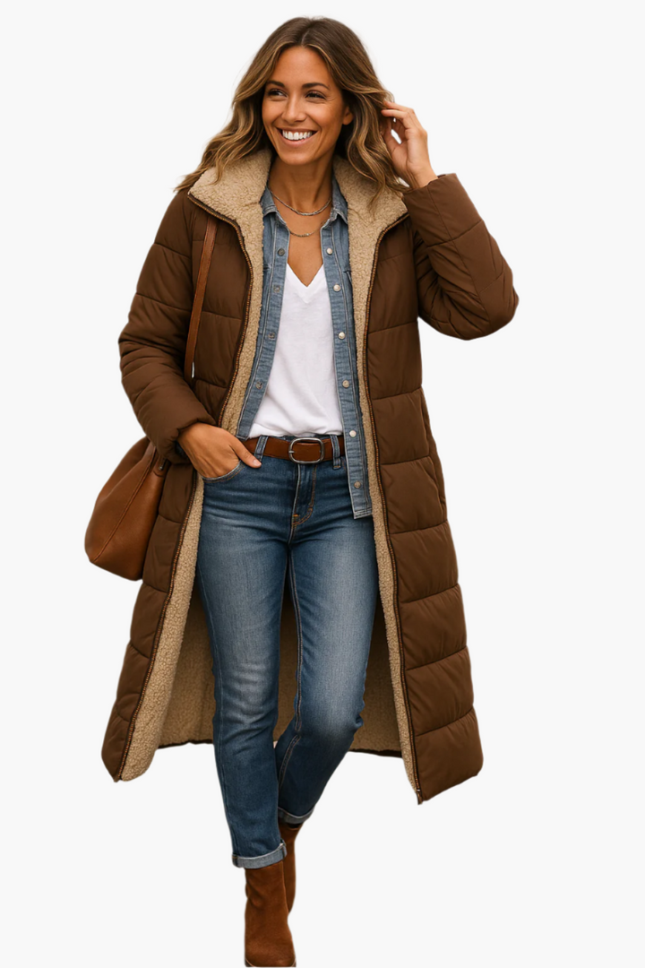 Stella | Women's Longline Sherpa-Lined Puffer Jacket