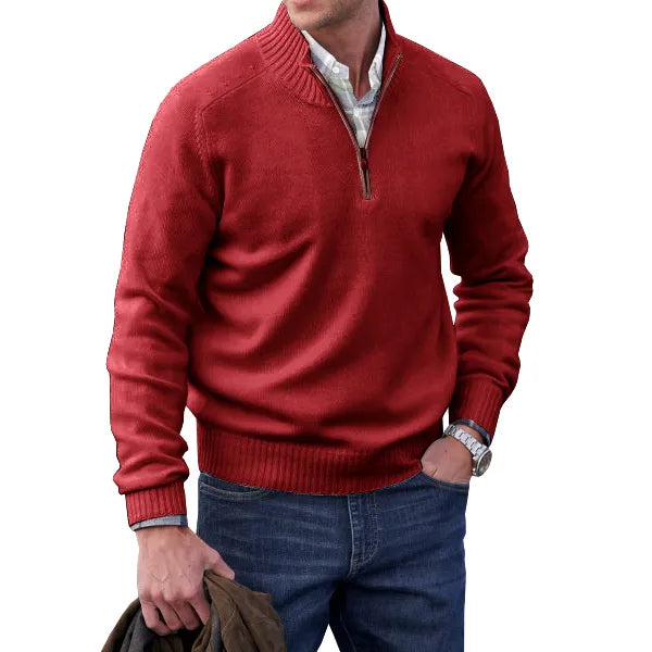 Jacob | Men's Cozy Quarter-Zip Mock Neck Sweater