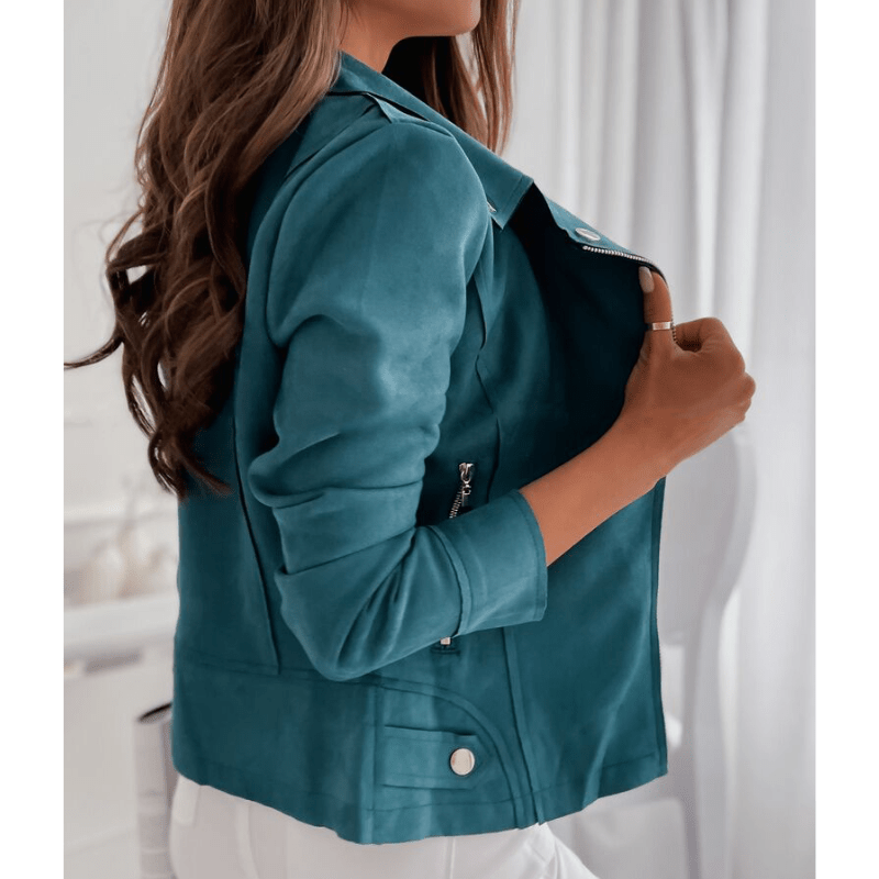 Nellie | Women's Slim-Fit Suede Moto Jacket