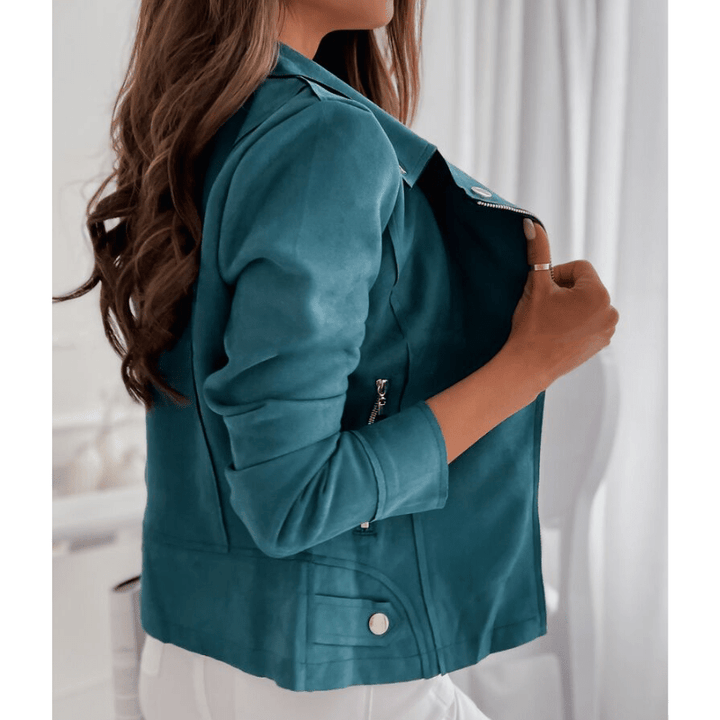 Nellie | Women's Slim-Fit Suede Moto Jacket